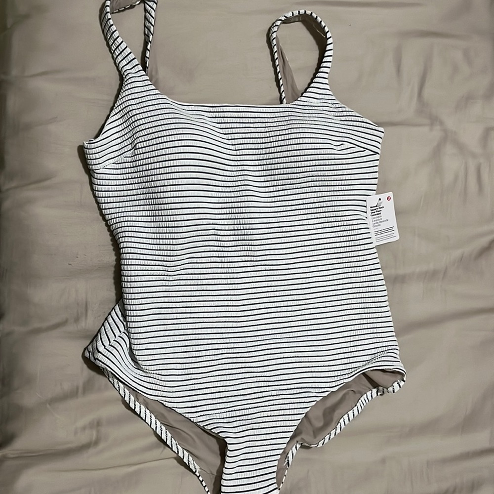 Waterside Square-Neck One Piece Smocked